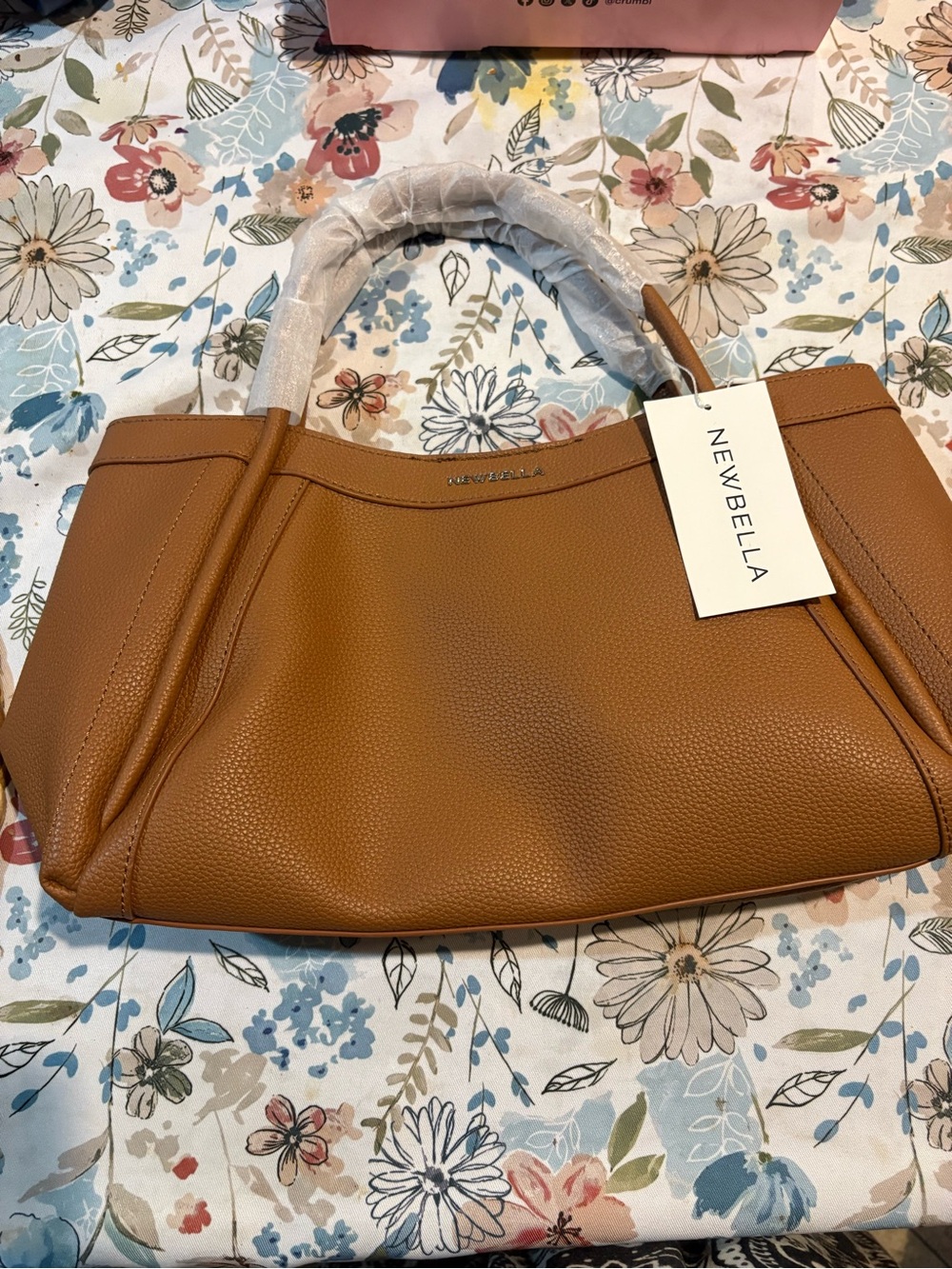 Newbella Women's Cognac Pebbled Shoulder Bag